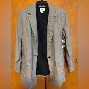 Houndstooth Blazer with Rhinestones
